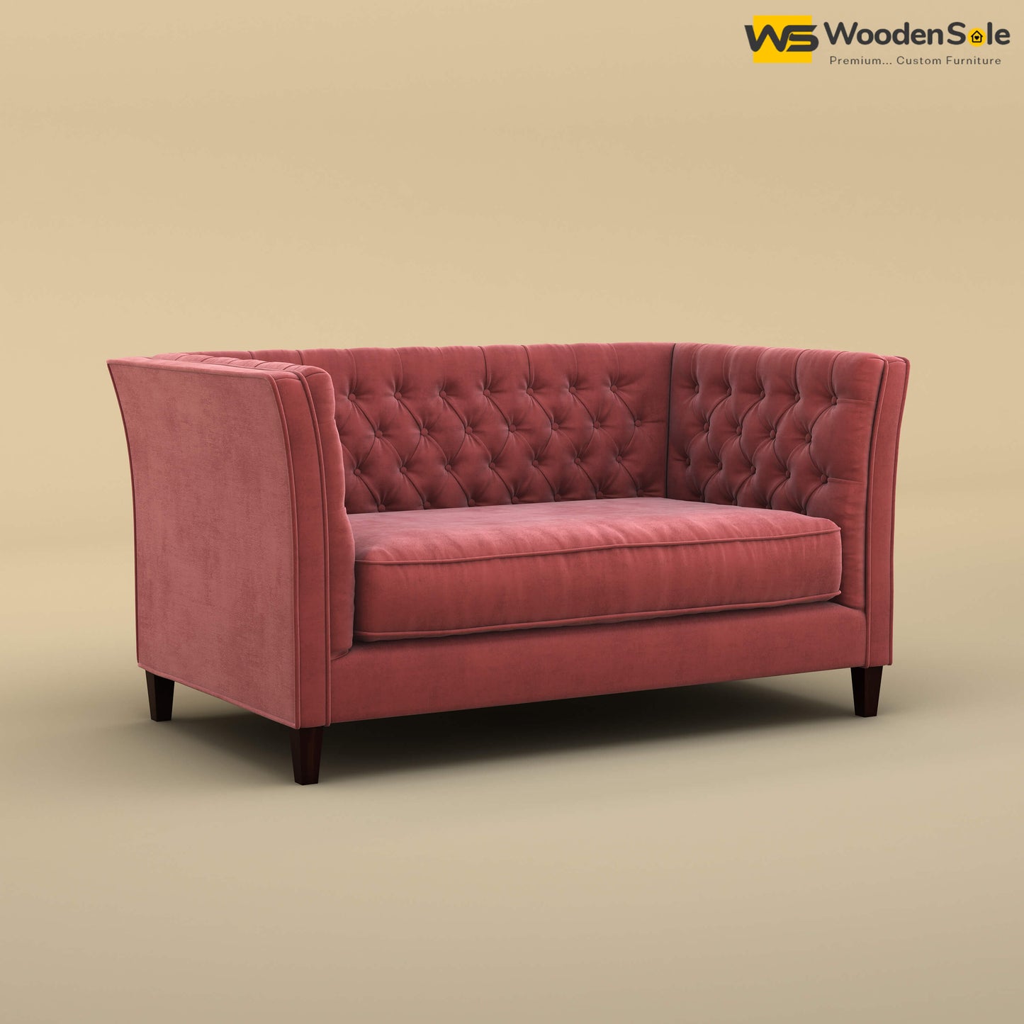 Divit Loveseat (Velvet, Pink)