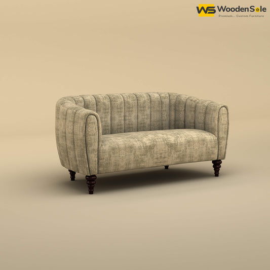 Amaya Two Seater Fabric Sofa (Cotton, Patchy Cream)