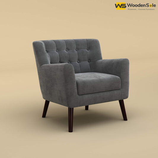 Figo Tufted Lounge Chair (Velvet, Charcoal Gray)