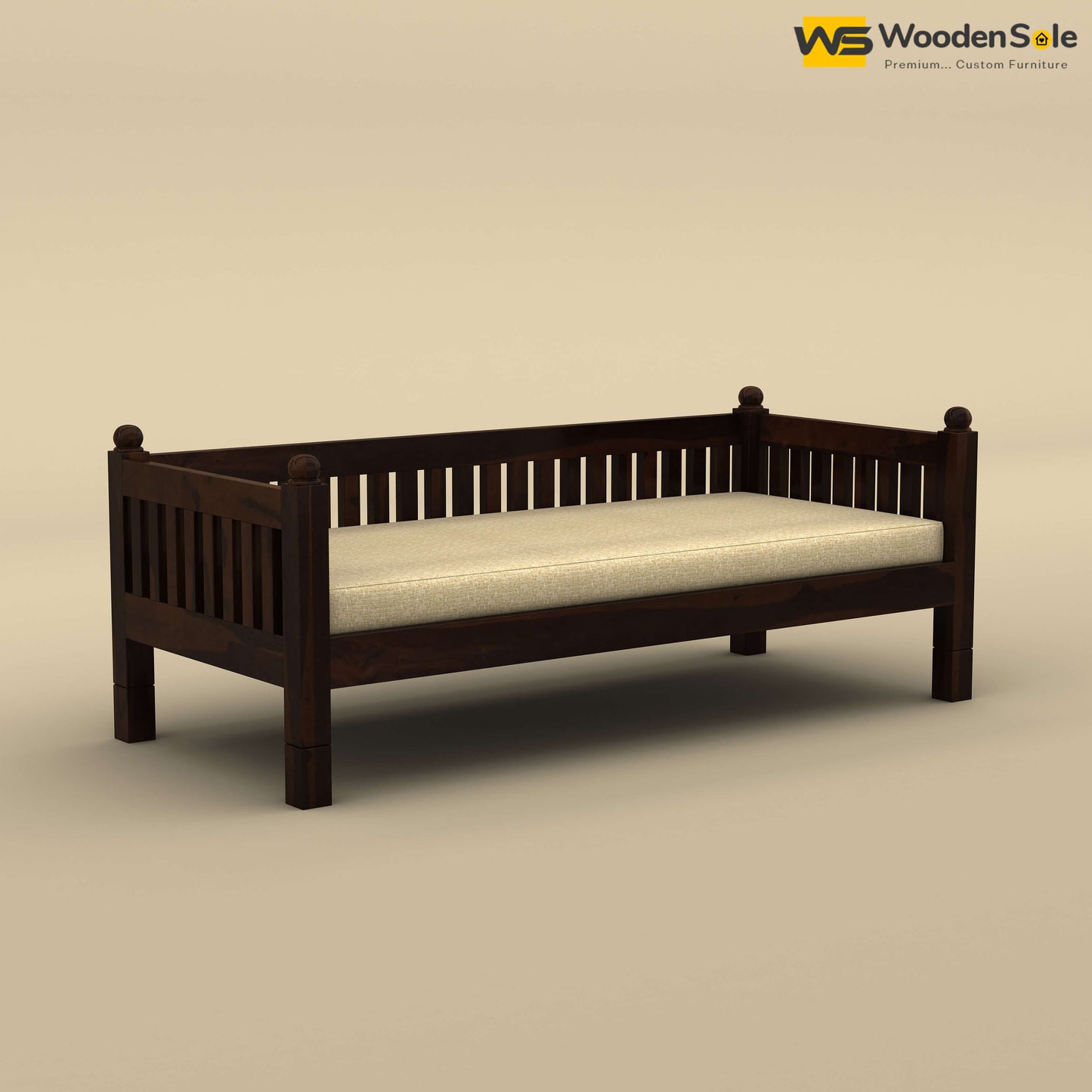 Dina Divan With Mattress (Walnut Finish)