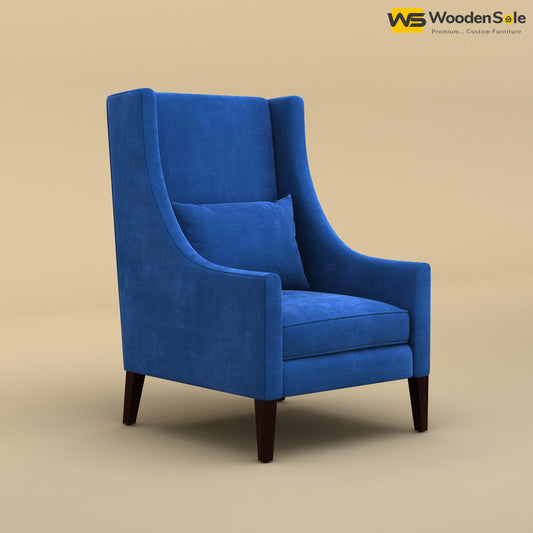 Bonito High Back Lounge Chair (Velvet, Royal Blue)