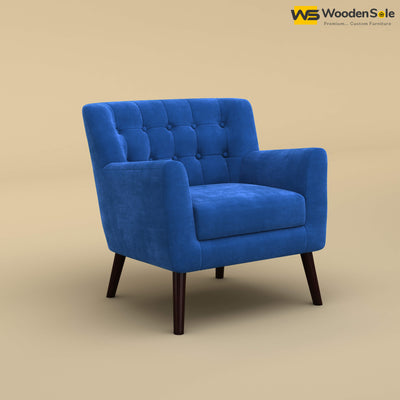 Figo Tufted Lounge Chair (Velvet, Royal Blue)