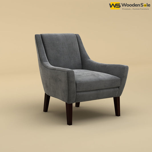 Oscar Lounge Chair (Velvet, Charcoal Gray)
