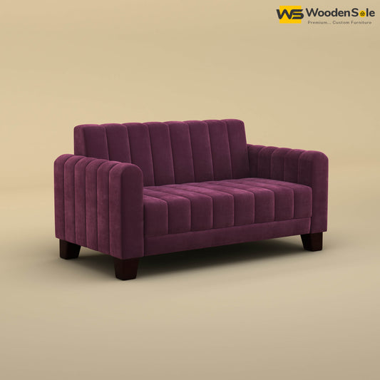 Furo 2 Seater Fabric Sofa (Velvet, Dark Purple)