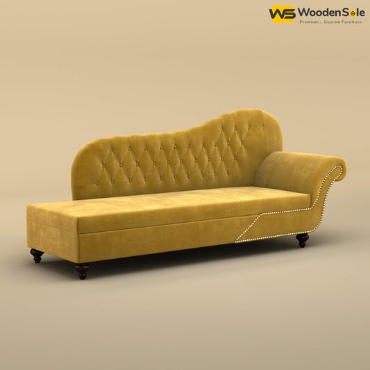Royal Chaise Lounge (Velvet, Mustard Yellow)