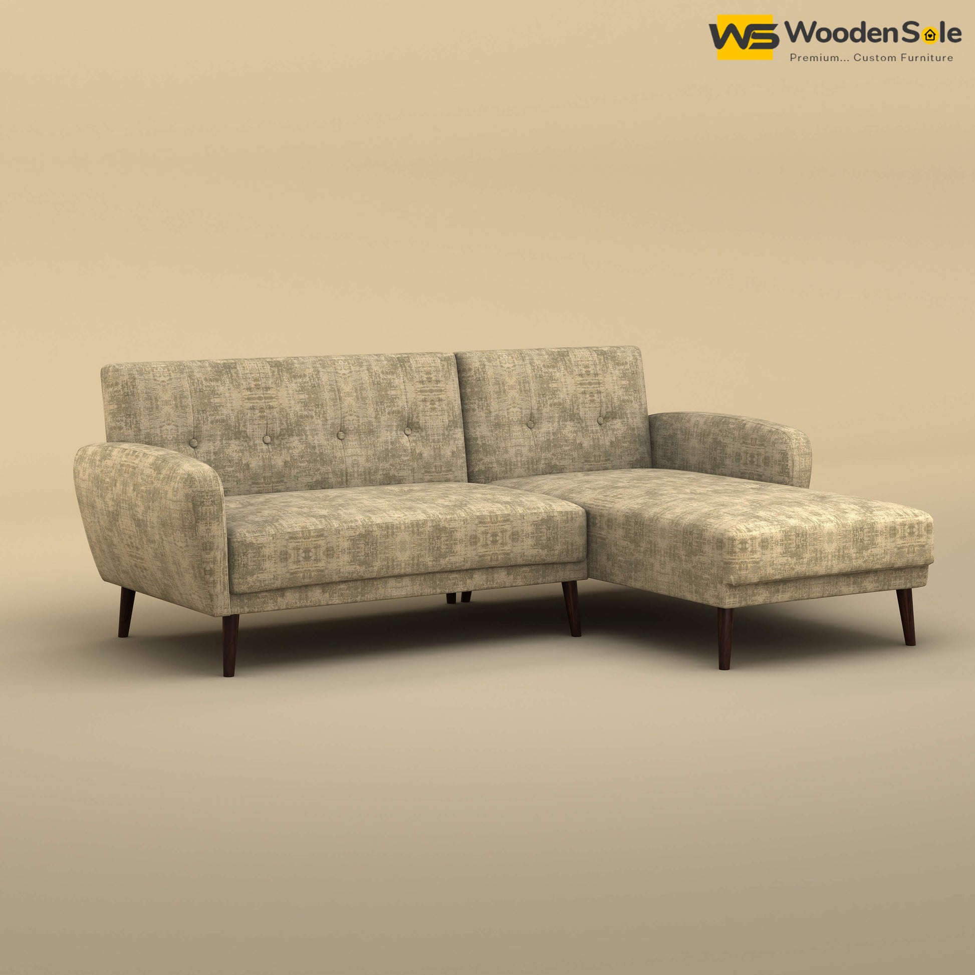 Daisy L Shape Sofa (Cotton, Patchy Cream)
