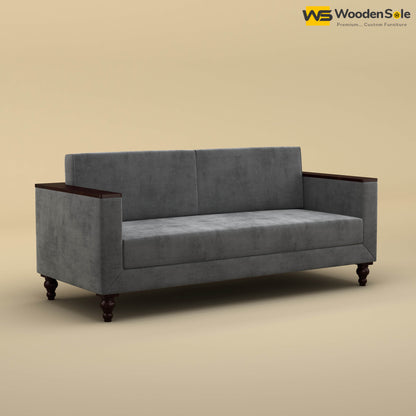 Tivoli 3 Seater Fabric Sofa (Velvet, Charcoal Gray)