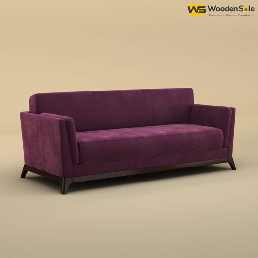 Bruno 3 Seater Sofa (Velvet, Dark Purple)