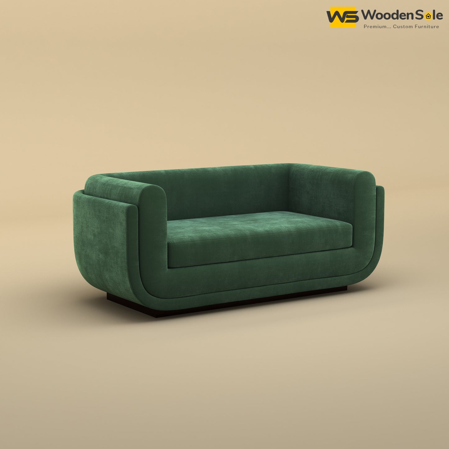 Vedant Two Seater Sofa (Velvet, Forest Green)