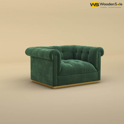 Morrison 1 Seater Fabric Sofa (Velvet, Forest Green)