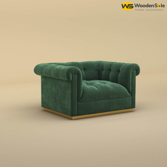 Morrison 1 Seater Fabric Sofa (Velvet, Forest Green)