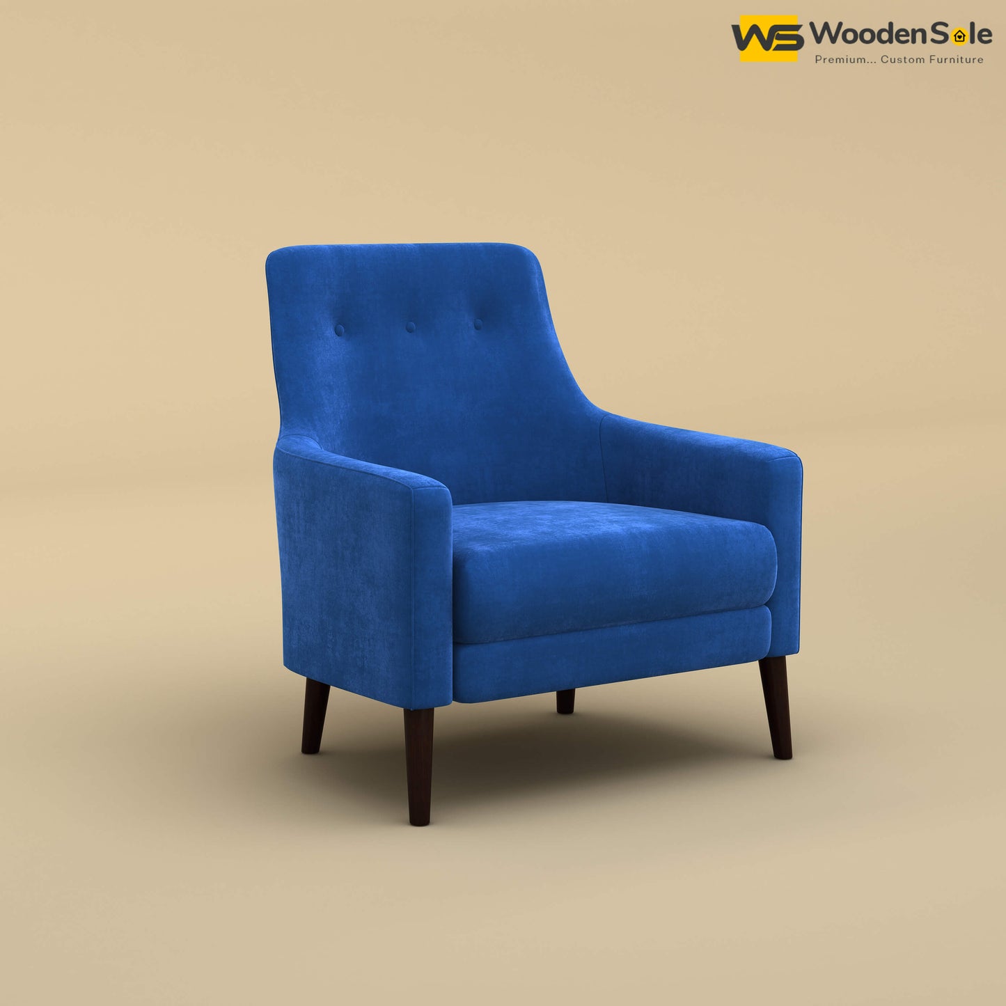 Rubik Lounge Chair (Velvet, Royal Blue)