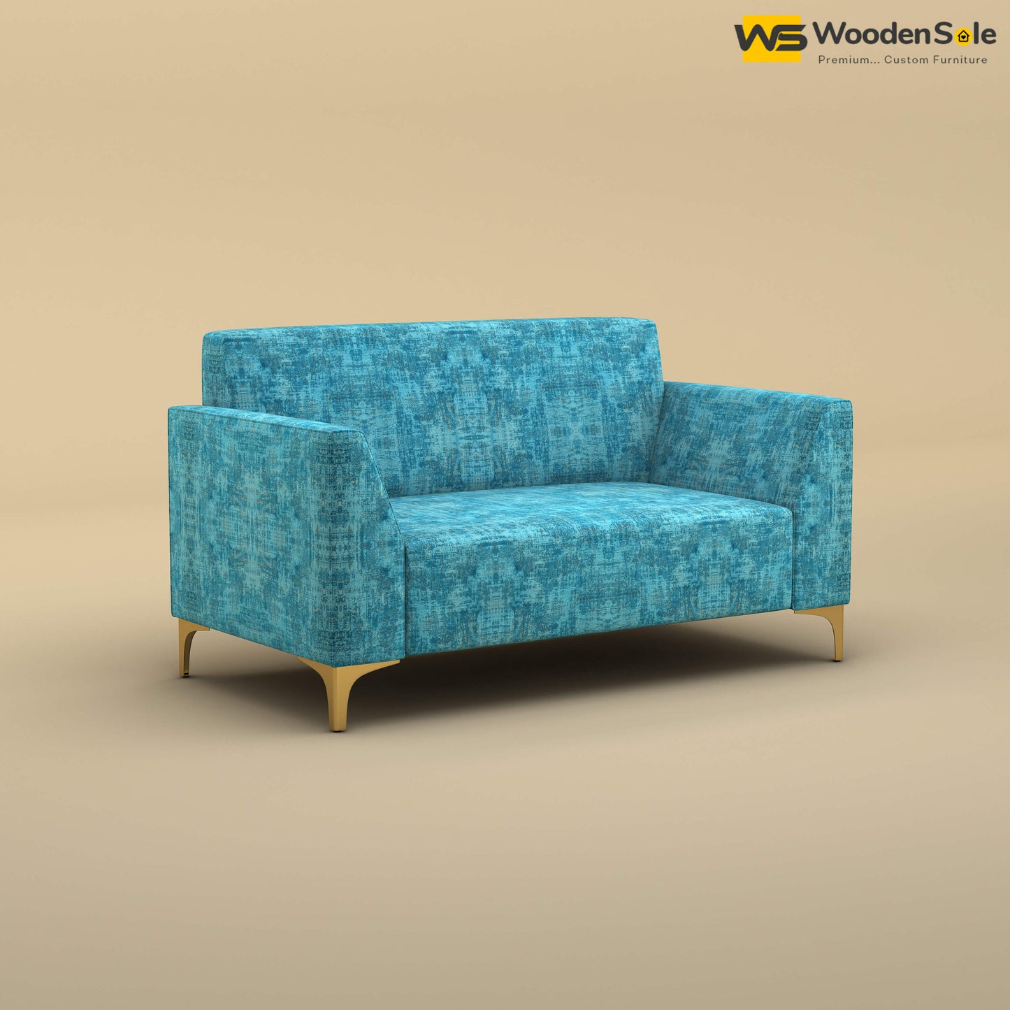 Nayobi 2 Seater Sofa (Cotton, Teal Blue)