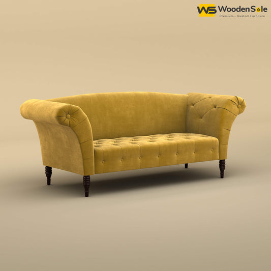 Leo Chaise Lounge (Velvet, Mustard Yellow)