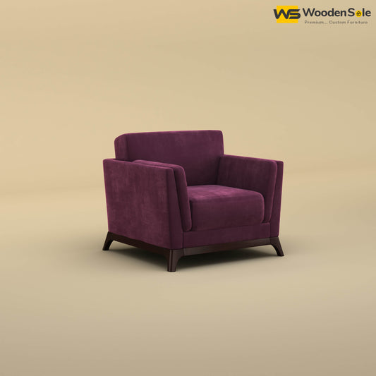 Bruno 1 Seater Sofa (Velvet, Dark Purple)