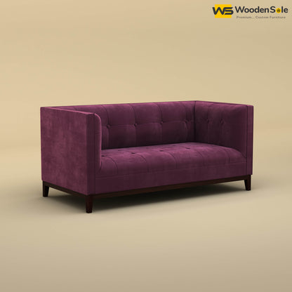 Loren Two Seater Fabric Sofa (Velvet, Dark Purple)