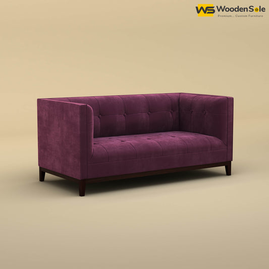 Loren Two Seater Fabric Sofa (Velvet, Dark Purple)