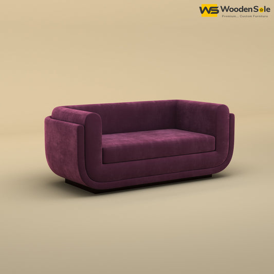 Vedant Two Seater Sofa (Velvet, Dark Purple)