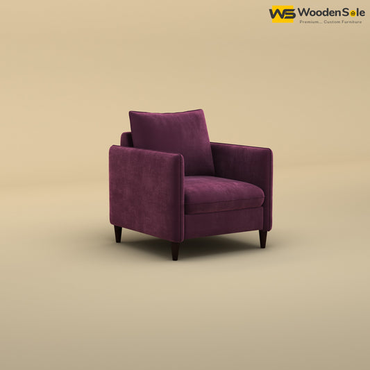 Citron 1 Seater Fabric Sofa (Velvet, Dark Purple)