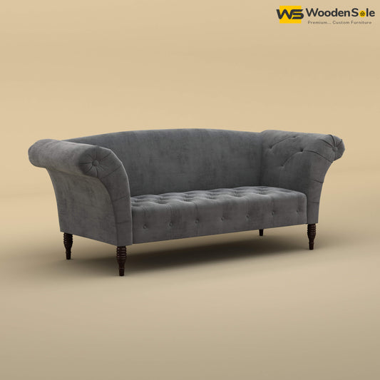 Leo Chaise Lounge (Velvet, Charcoal Gray)