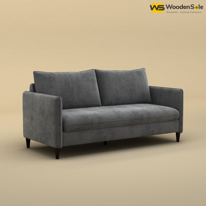 Citron 3 Seater Fabric Sofa (Velvet, Charcoal Gray)