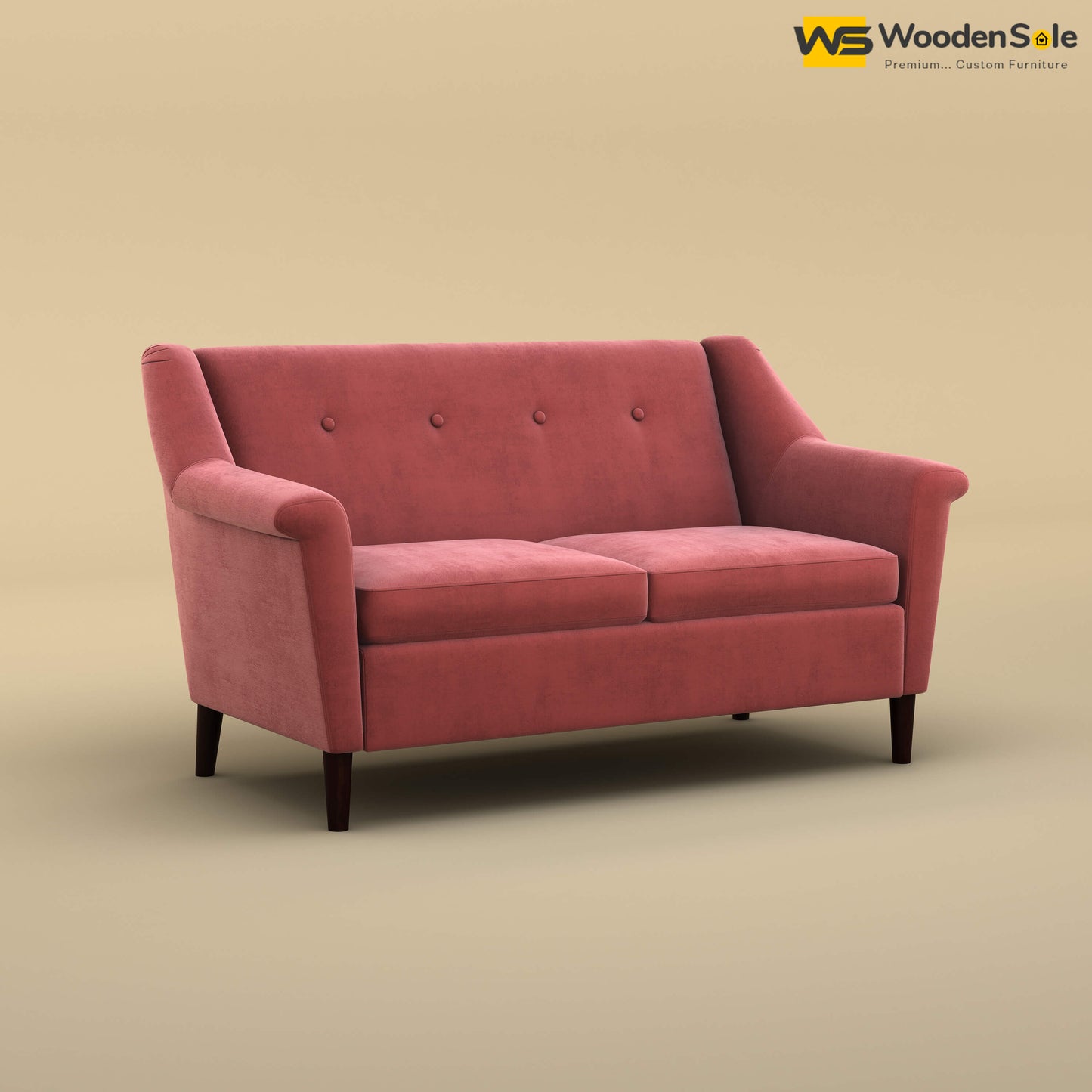 Ojas Loveseat (Velvet, Pink)