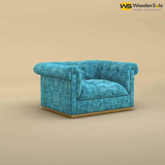 Morrison 1 Seater Fabric Sofa (Cotton, Teal Blue)