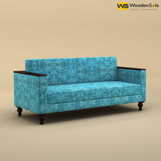 Tivoli 3 Seater Fabric Sofa (Cotton, Teal Blue)