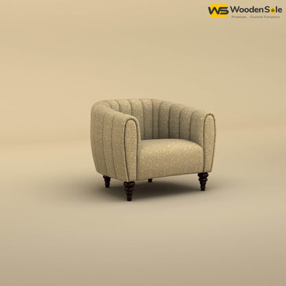 Amaya Single Seater Fabric Sofa (Cotton, Faux Cream)