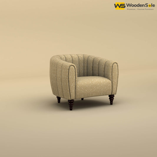 Amaya Single Seater Fabric Sofa (Cotton, Faux Cream)