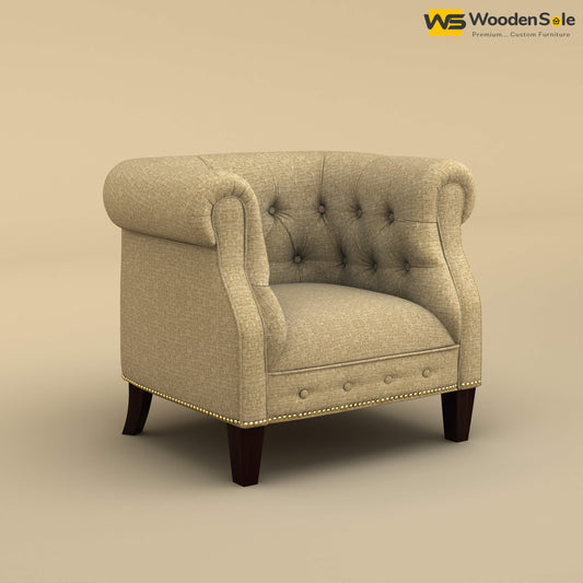 Olivia Wing Chair (Cotton, Faux Cream)