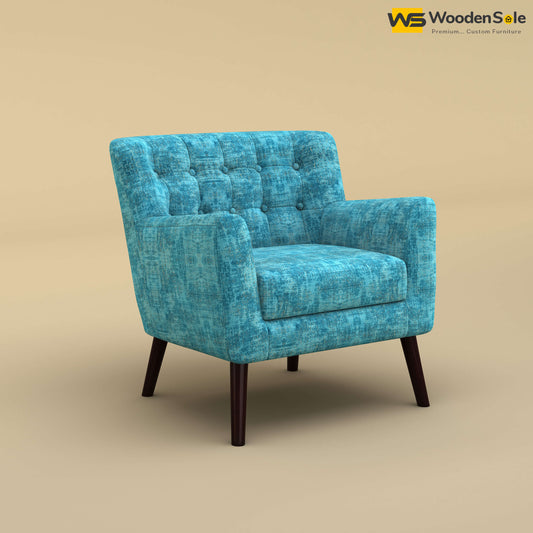 Figo Tufted Lounge Chair (Cotton, Teal Blue)