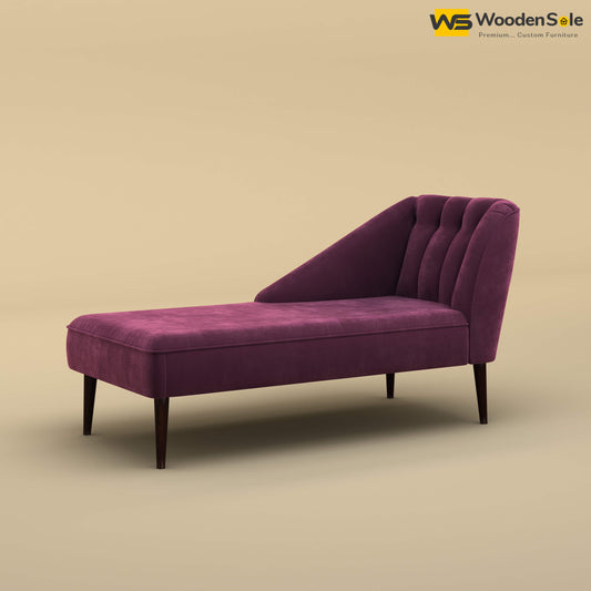 Perla Chaise Lounge (Velvet, Dark Purple)