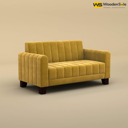 Furo 2 Seater Fabric Sofa (Velvet, Mustard Yellow)