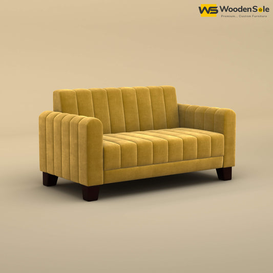 Furo 2 Seater Fabric Sofa (Velvet, Mustard Yellow)