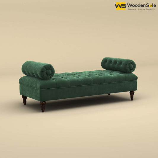 Andre Fabric Lounge Diwan Settee (Velvet, Forest Green)