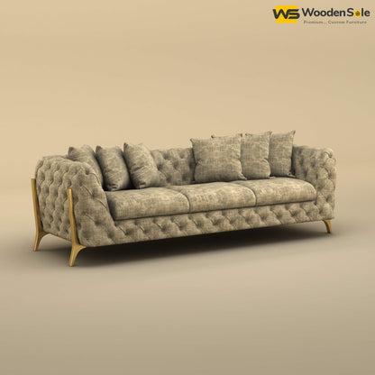 Adhira 3 Seater Premium Sofa (Cotton, Patchy Cream)