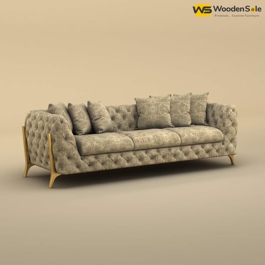 Adhira 3 Seater Premium Sofa (Cotton, Patchy Cream)