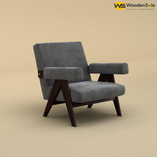 Capri Lounge Chair (Velvet, Charcoal Gray)