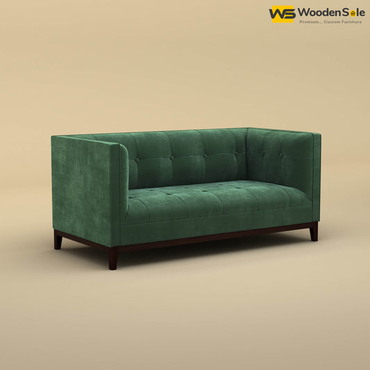 Loren Two Seater Fabric Sofa (Velvet, Forest Green)