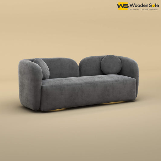 Oslo 3 Seater Interior Sofa (Velvet, Charcoal Gray)
