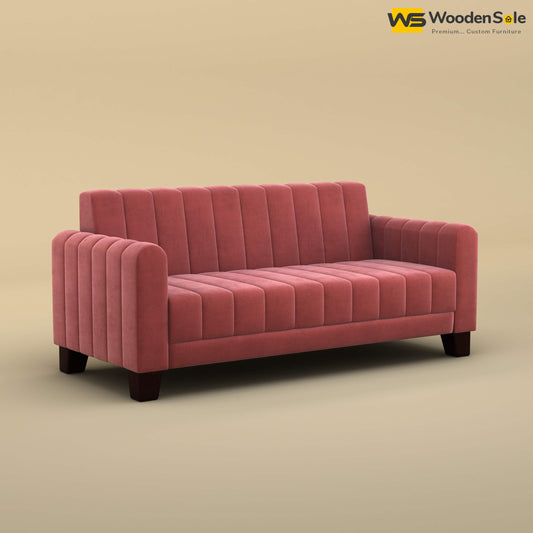 Furo 3 Seater Fabric Sofa (Velvet, Pink)