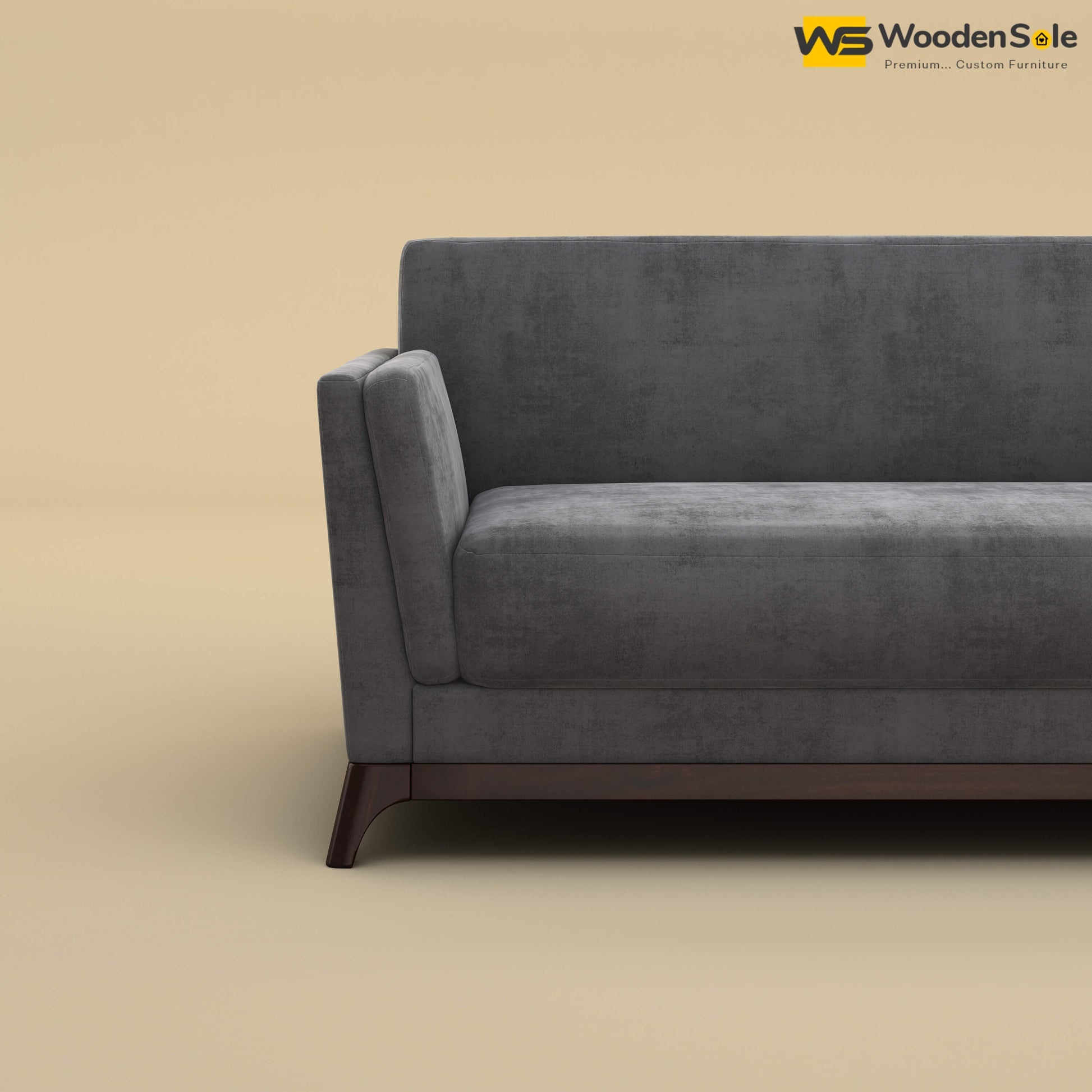 Bruno 2 Seater Sofa (Velvet, Charcoal Gray)