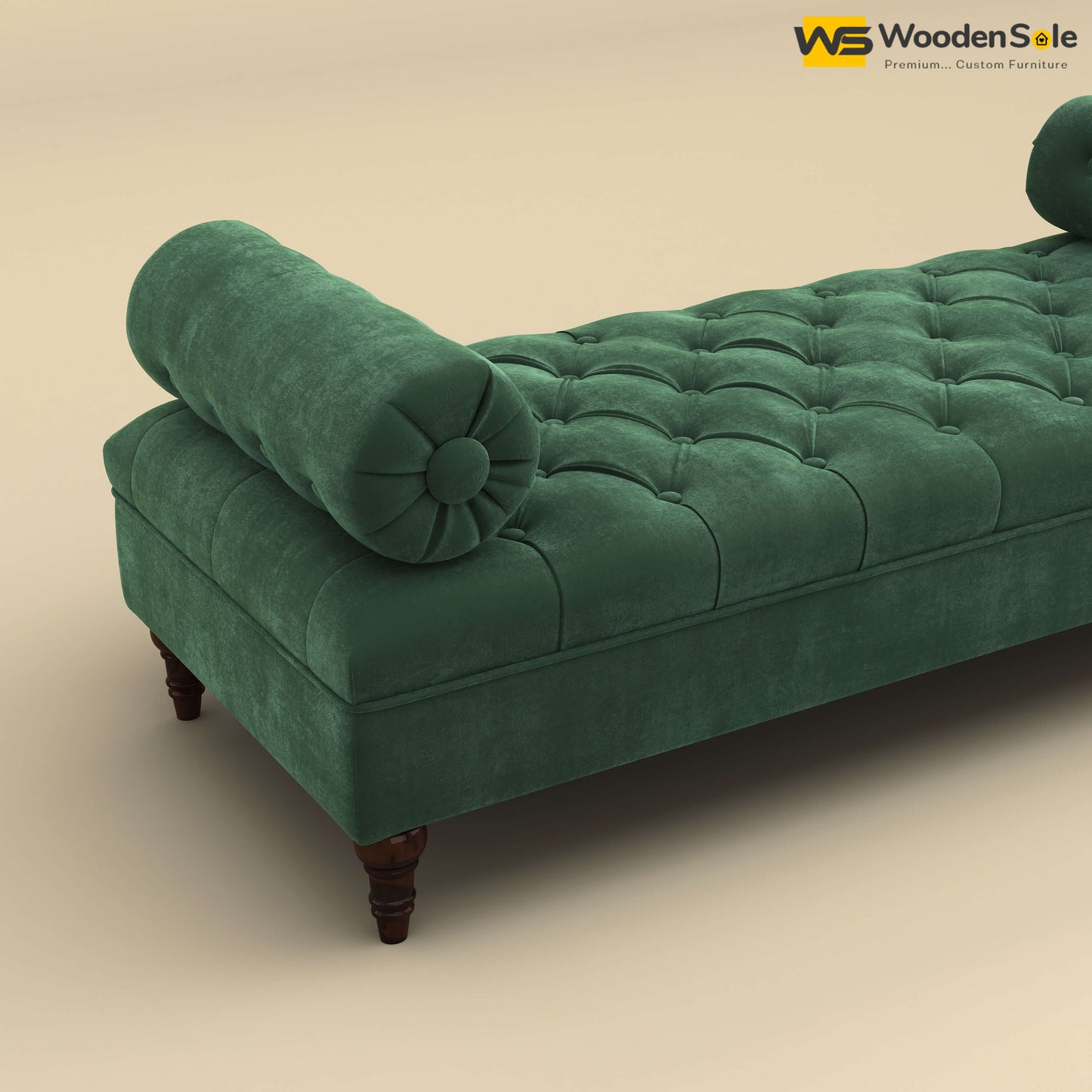 Andre Fabric Lounge Diwan Settee (Velvet, Forest Green)