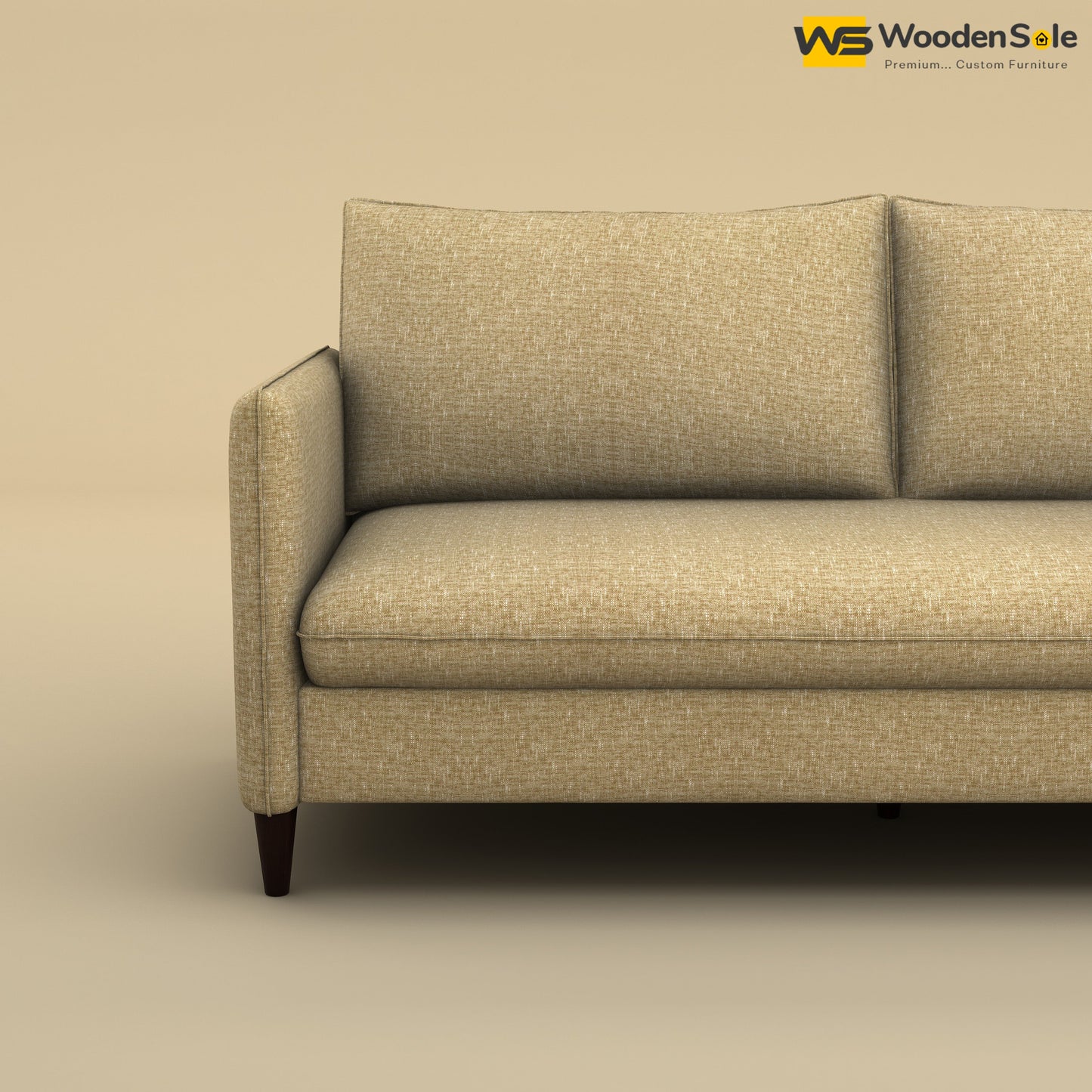 Citron 3 Seater Fabric Sofa (Cotton, Faux Cream)