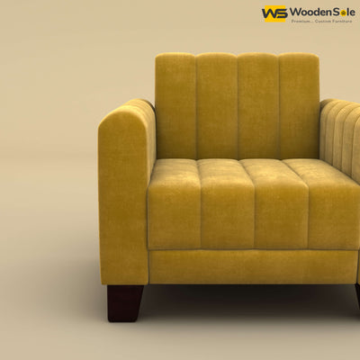 Furo 1 Seater Fabric Sofa (Velvet, Mustard Yellow)