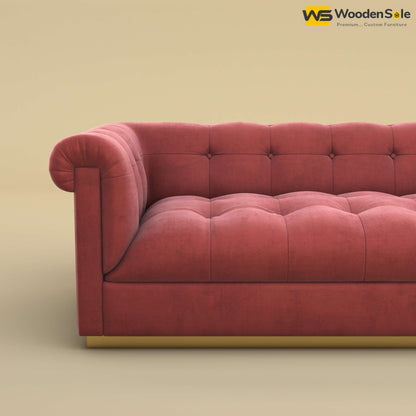 Morrison 3 Seater Fabric Sofa (Velvet, Pink)