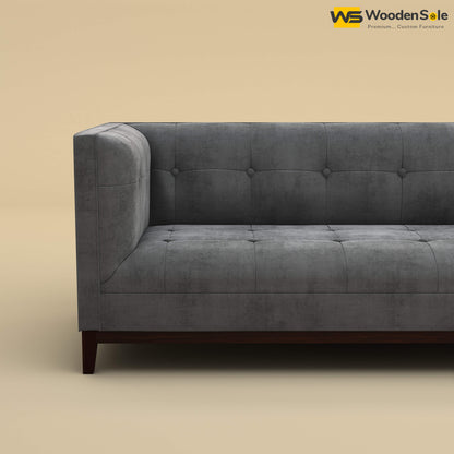 Loren Three Seater Fabric Sofa (Velvet, Charcoal Gray)