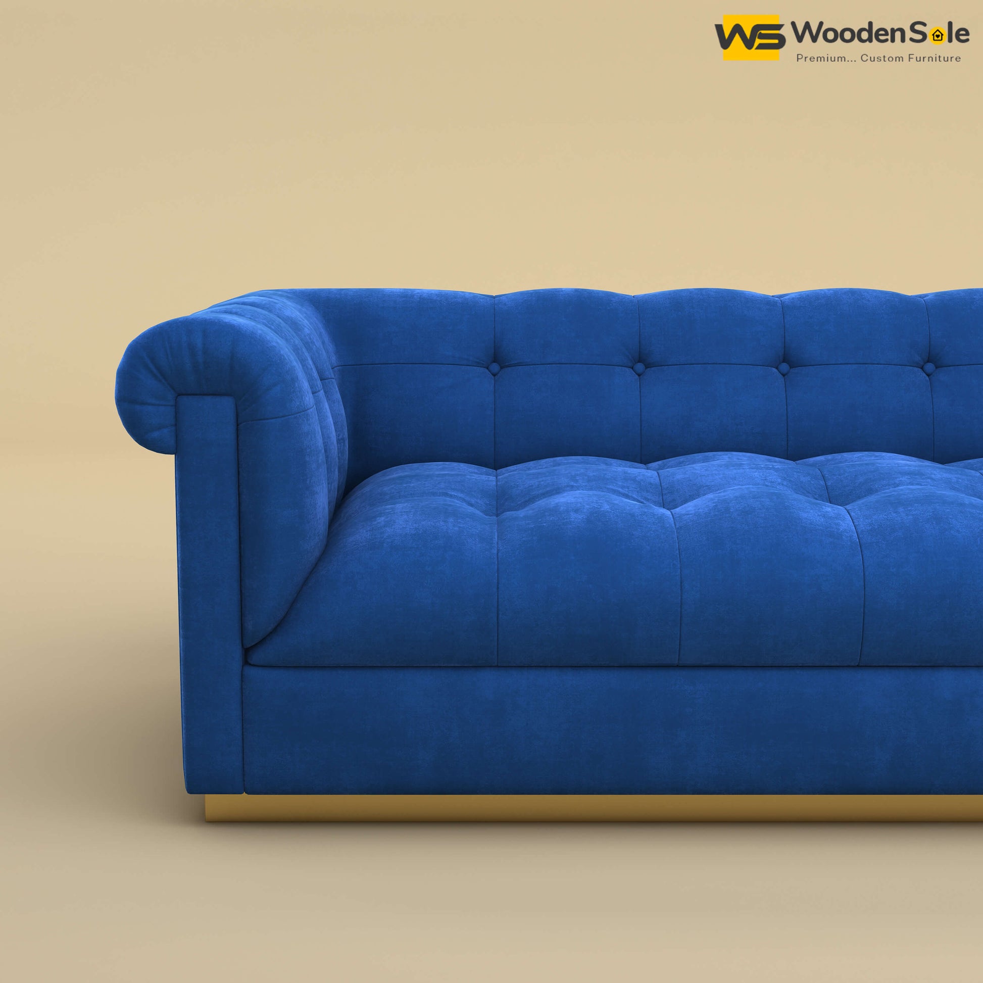 Morrison 3 Seater Fabric Sofa (Velvet, Royal Blue)