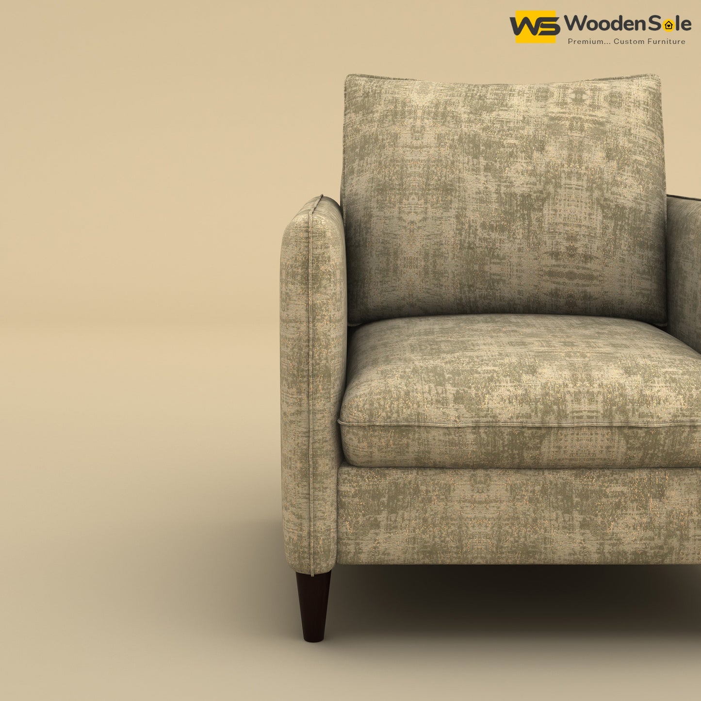 Citron 1 Seater Fabric Sofa (Cotton, Patchy Cream)